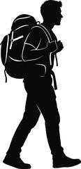 man backpacker vector Illustration  