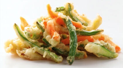 Crispy Vegetable Kakiage Tempura Medley with Carrots and Green Beans