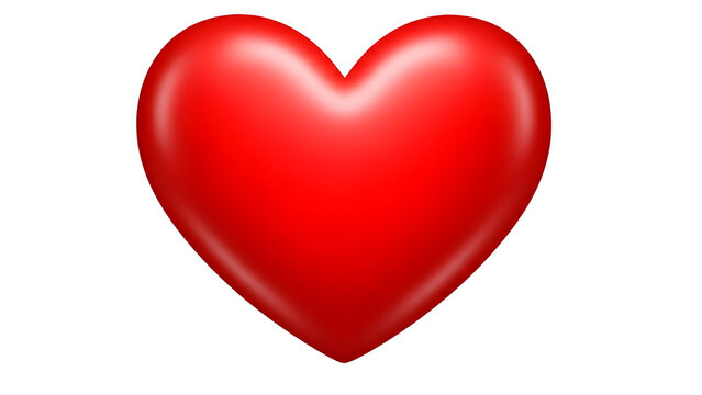 Red heart isolated on transparent background