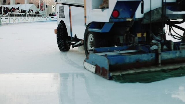 Ice resurfacer to clean and smooth the surface of a sheet of ice rink with a zamboni. An ice resurfacer lays down a layer of clean water, which will freeze.