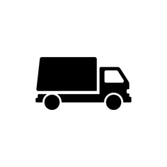 Vector illustration of a cargo truck with trailer for freight transport and shipping industry delivery icon isolated on white background