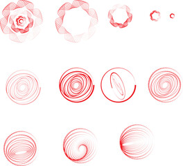 vector set of red and white spheres