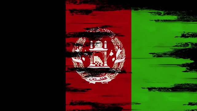 Appearing Flag of AFGHANISTAN with Grunge Glitched Effects for AFGHANISTAN National Identity