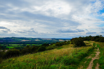 Naklejka premium Views over English countryside with rolling hills