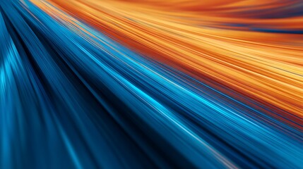 Abstract composition of orange and blue streaks, creating a sense of movement