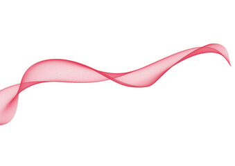 Red Sinusoidal Ribbon Wave on White