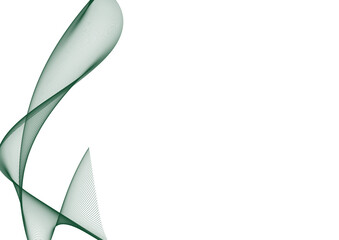 Elegant Green Ribbon Flow on White