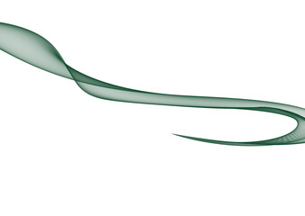 Abstract Green Ribbon Curve on White