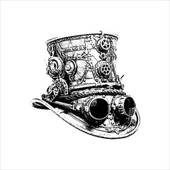 Vintage Mechanical Top Hat Engraving