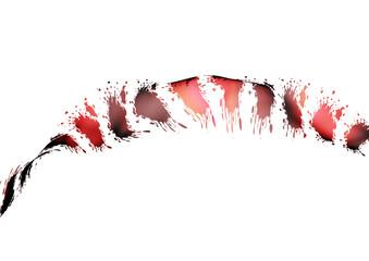 Curved Multicolored Dot Stream on White