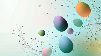 Abstract background for Easter with fluid shapes, pastel gradients, and floating egg silhouettes. Modern liquid style, vibrant and dynamic.