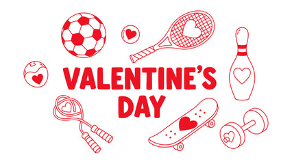 Valentine's day sports activity themed image © Karima