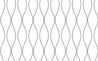 Minimalist Seamless Pattern of Vertical Undulating Wavy Black Lines for Fluid Abstract Background