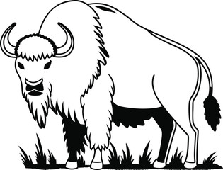Obraz premium bison artistic silhouette vector illustration 