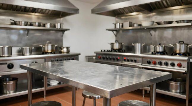 Stainless steel table takes center stage in professional kitchen scene