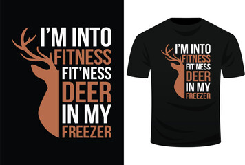 Obraz premium Funny Deer Hunting Sayings Fitness Deer In Freezer Dad Svg Design
