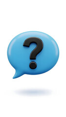 Question mark icon inside speech bubble illustration