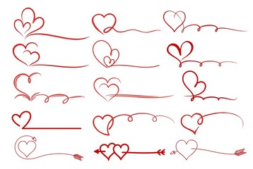 A set of stylized hearts symbols.
