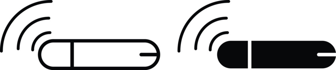 Dog microchip icon. Smart chip symbol. Pet identification symbols. Animal RFID chip graphic design. Veterinary tracking and safety signs
