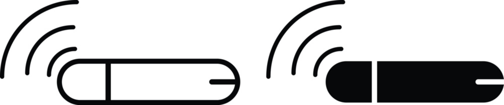 Dog microchip icon. Smart chip symbol. Pet identification symbols. Animal RFID chip graphic design. Veterinary tracking and safety signs
