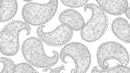 Intricate Black and White Paisley Pattern Design.