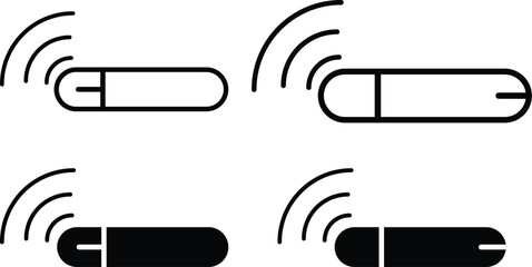 Dog microchip icon.. Animal RFID chip graphic design. Veterinary tracking and safety signs. Smart chip symbol. Pet identification symbols
