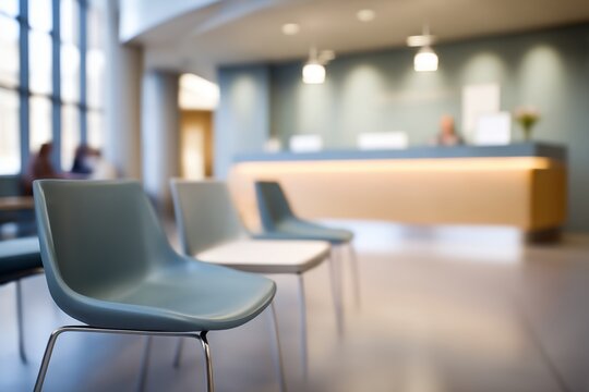 Sillas de dise&ntilde;o en sala de espera moderna, Interiorismo de cl&iacute;nica con sillas ergon&oacute;micas, sala de espera consulta medica 