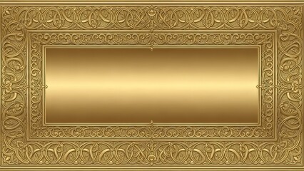 Elegant gold ornate frame with intricate design and empty space