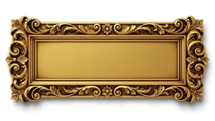 Elegant gold picture frame with ornate floral designs