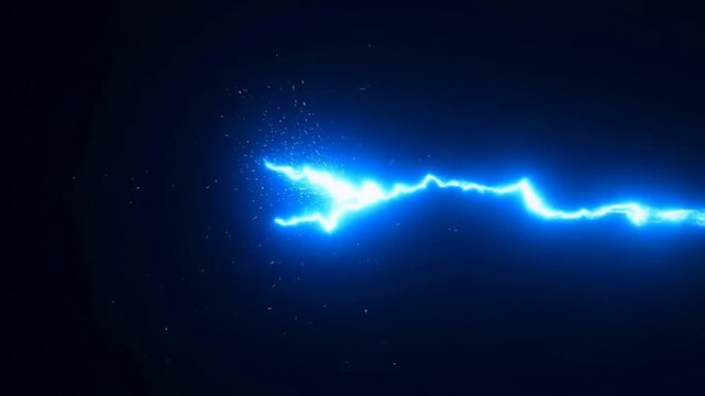 Electric energy wave pulsating in dark background creating dynamic blue sparks