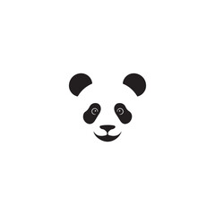 Cute Panda Face Icon Illustration