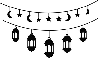 Elegant Lanterns with Stars and Moons for Festive Decor © artificial_azad!