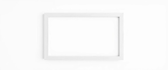 Clean, minimalist white wooden picture frame isolated on white background, rustic, white