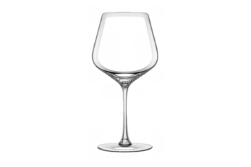 Empty transparent wine glass standing alone, a classic piece of stemware, ready for celebrations and luxury drinks