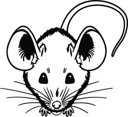 mouse cartoon silhouette vector illustration
