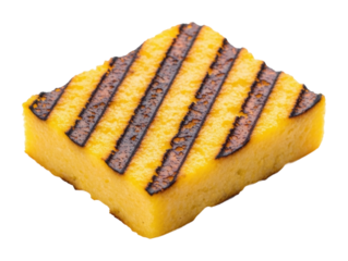 Grilled polenta square culinary delight kitchen food isolated on transparent background