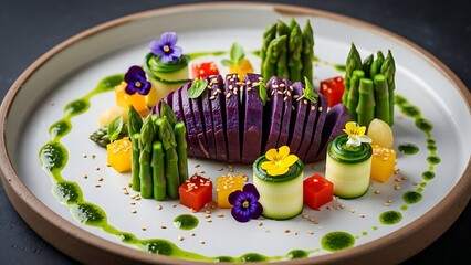 Healthy Gourmet Breakfast Spread with Salmon, Pancakes, and Fresh Fruits
