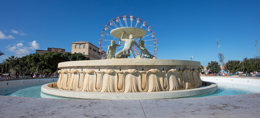 The Triton Fountain in Valletta Malta