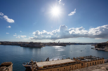 A View from Valletta to The Three Cities Malta