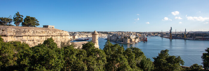 A View from Valletta to The Three Cities Malta