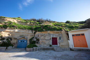 The Cave Boat Houses at San Filep Gozo Malta