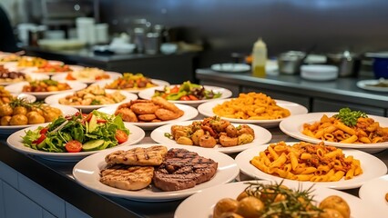 Professional Restaurant Kitchen with Ready to Eat Meals