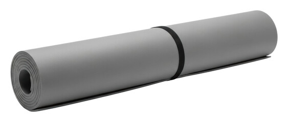 Unrolling yoga mat for practice home fitness equipment isolated on transparent background