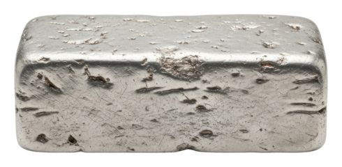 Metal ingot production process industry product detailed view isolated on transparent background