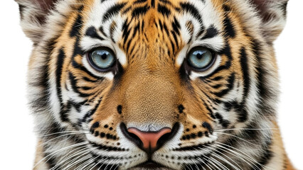 Fototapeta premium Stunning tiger portrait wildlife nature isolated on transparent background