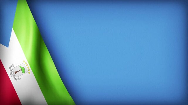 High Quality National Animated Background with Wavy Flag of EQUATORIAL GUINEA