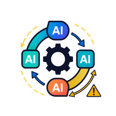 Obraz premium AI Automation Circular Diagram with an Error