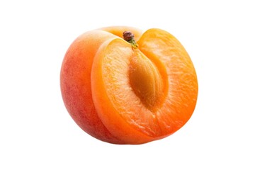 Freshly cut apricot on white background isolated on white background