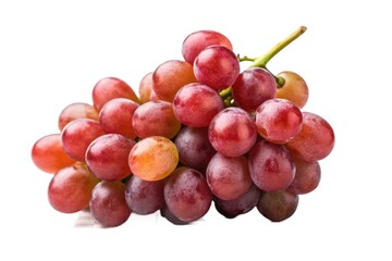 Cluster of red grapes isolated on white background