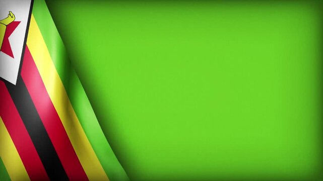 High Quality National Animated Background with Wavy Flag of ZIMBABWE
